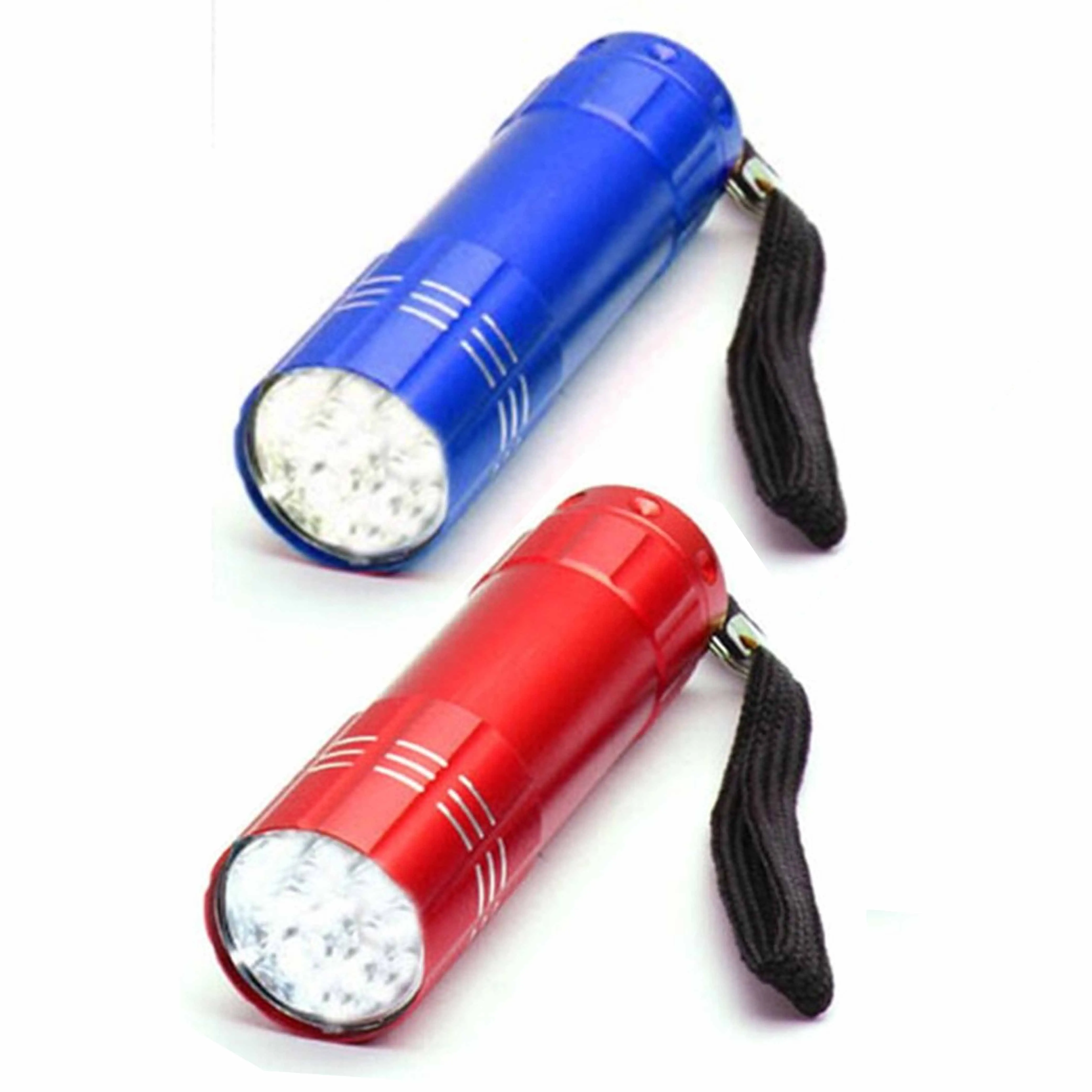 2 Pk Heavy Duty Flashlights Super Bright 9 LED Portable Torch Lamp Flash Light