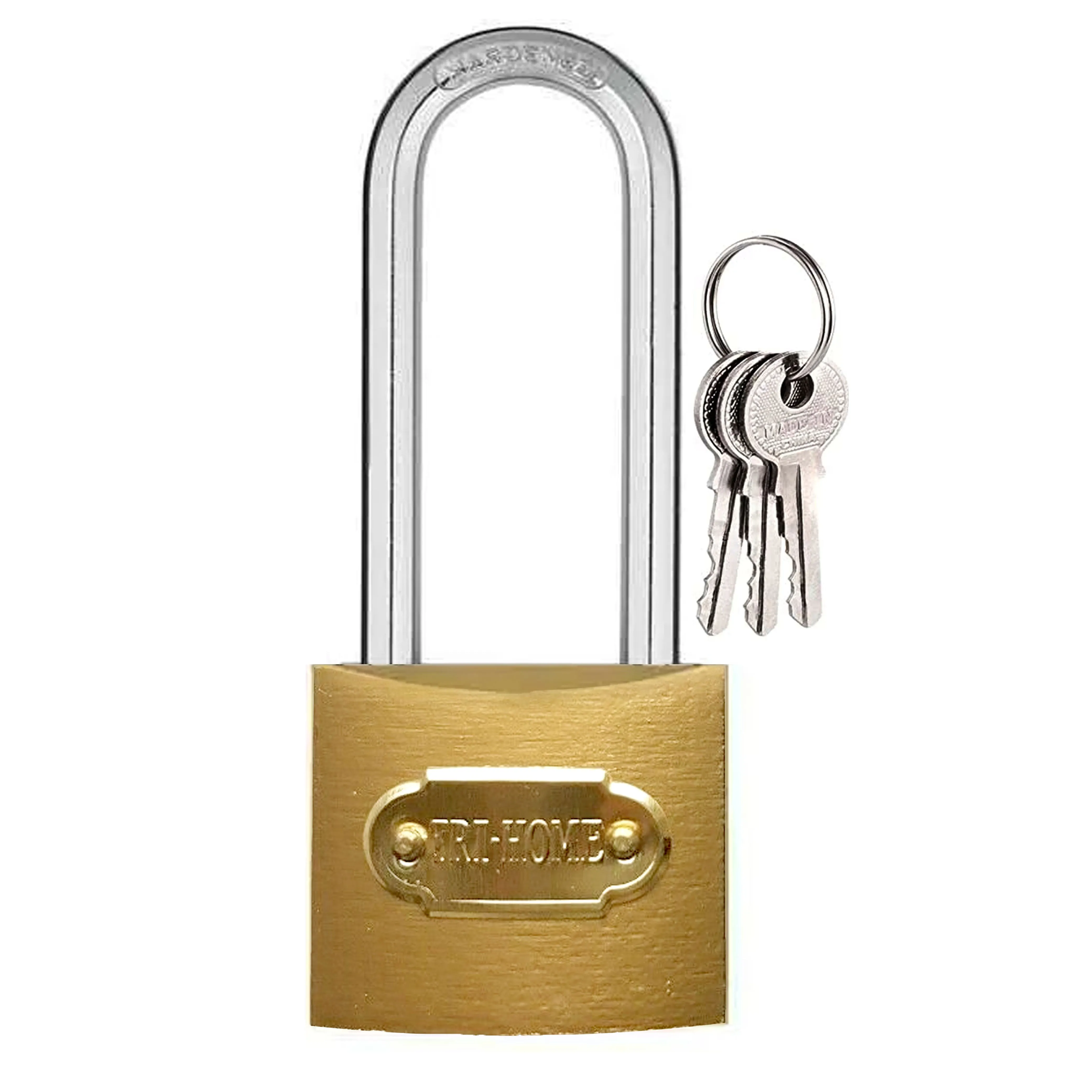 2 Pk Heavy Duty Warehouse Padlock Lock 40mm Container Security Gold Long Shackle