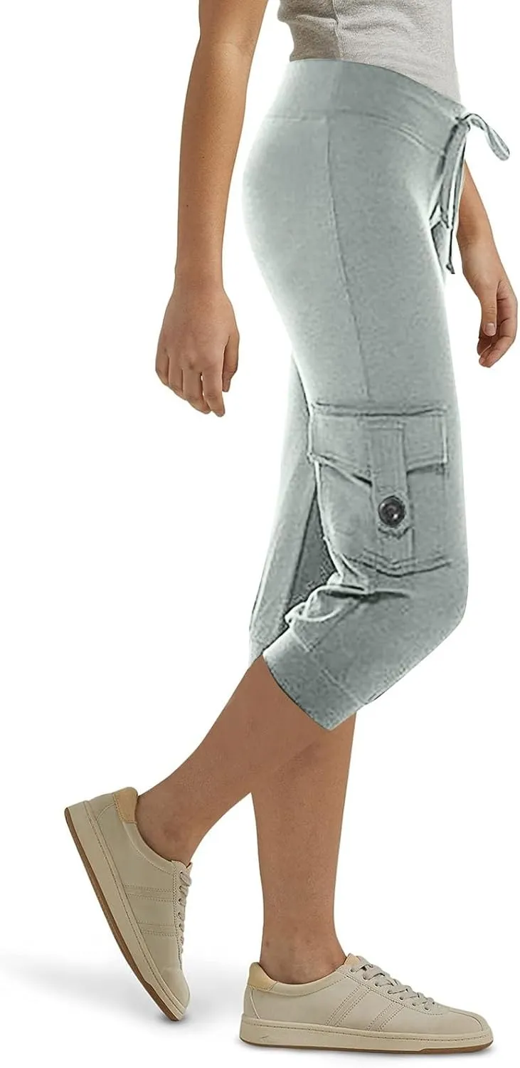 2024 Women's Capris Cargo Hiking Pants Lightweight Quick Dry Outdoor Athletic Running Sports Travel Summer Flap Pockets