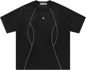 Aelfric Eden Oversized Mens T-Shirt Reflective Strip Suede Tee with Brand Embroidery Detailing