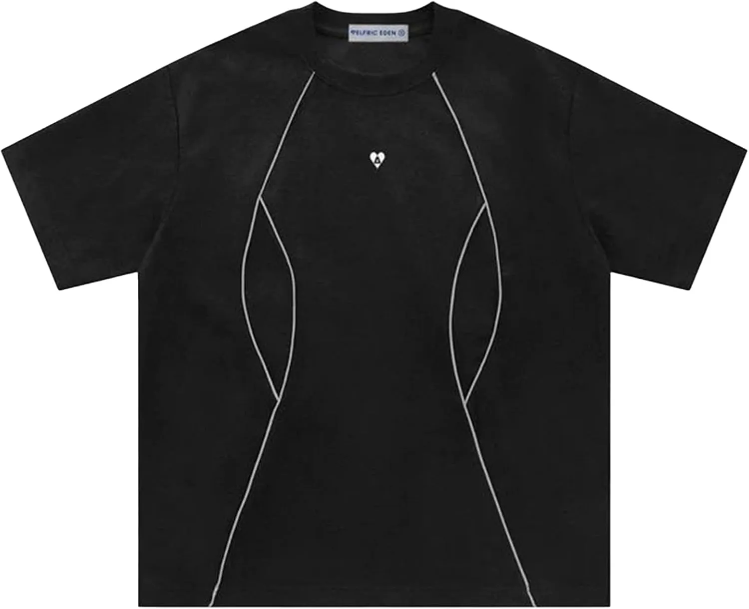 Aelfric Eden Oversized Mens T-Shirt Reflective Strip Suede Tee with Brand Embroidery Detailing
