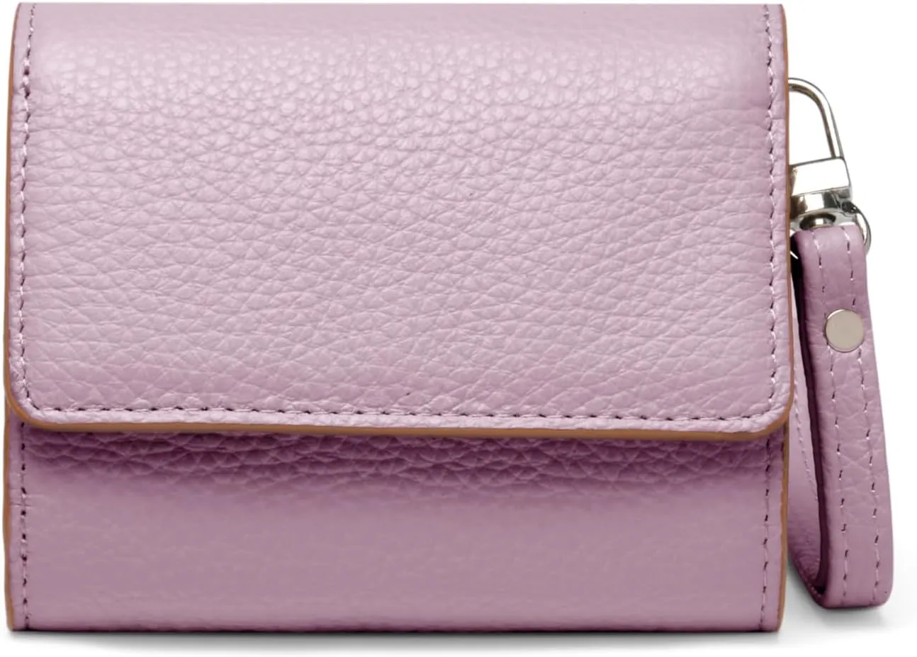 All Lilac RFID-Blocking Women's Real Leather Wallet with Large Capacity and Wristlet - Small, Secure, and Chic - Conveniently Holds Cards, Cash, and Coins