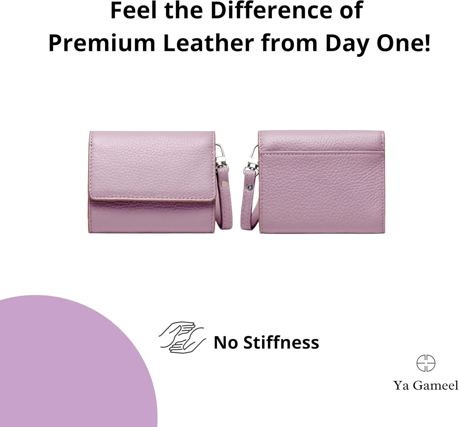 All Lilac RFID-Blocking Women's Real Leather Wallet with Large Capacity and Wristlet - Small, Secure, and Chic - Conveniently Holds Cards, Cash, and Coins