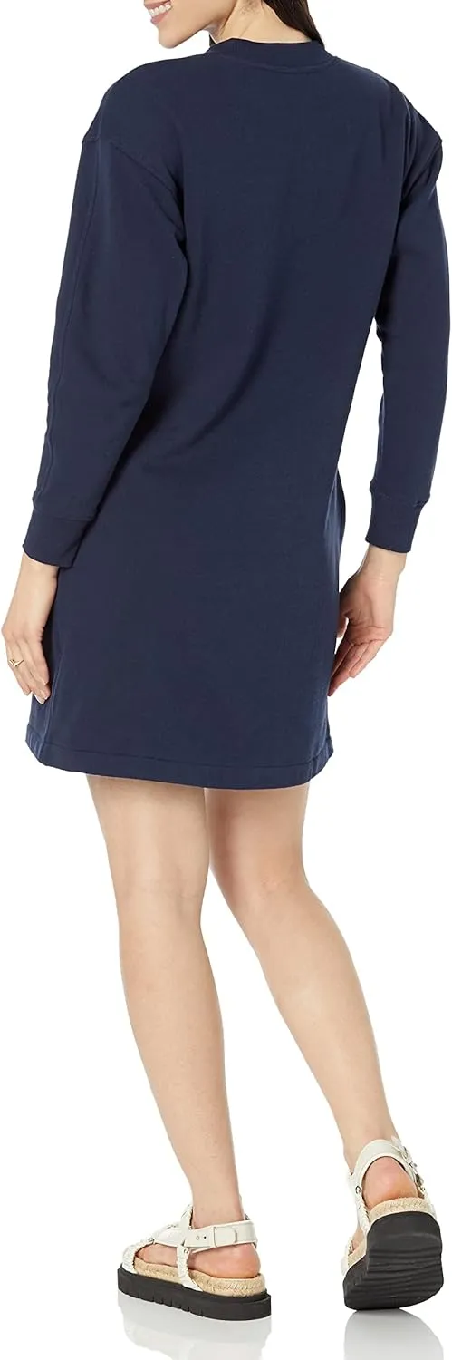 Amazon Essentials Women's Knit Henley Sweatshirt Dress (Available in Plus Size)