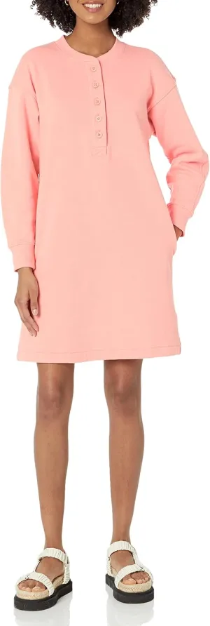 Amazon Essentials Women's Knit Henley Sweatshirt Dress (Available in Plus Size)