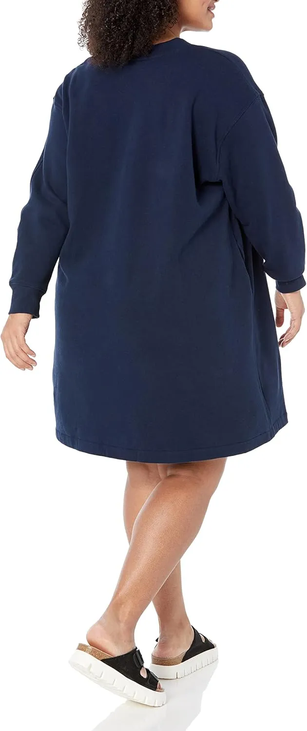 Amazon Essentials Women's Knit Henley Sweatshirt Dress (Available in Plus Size)