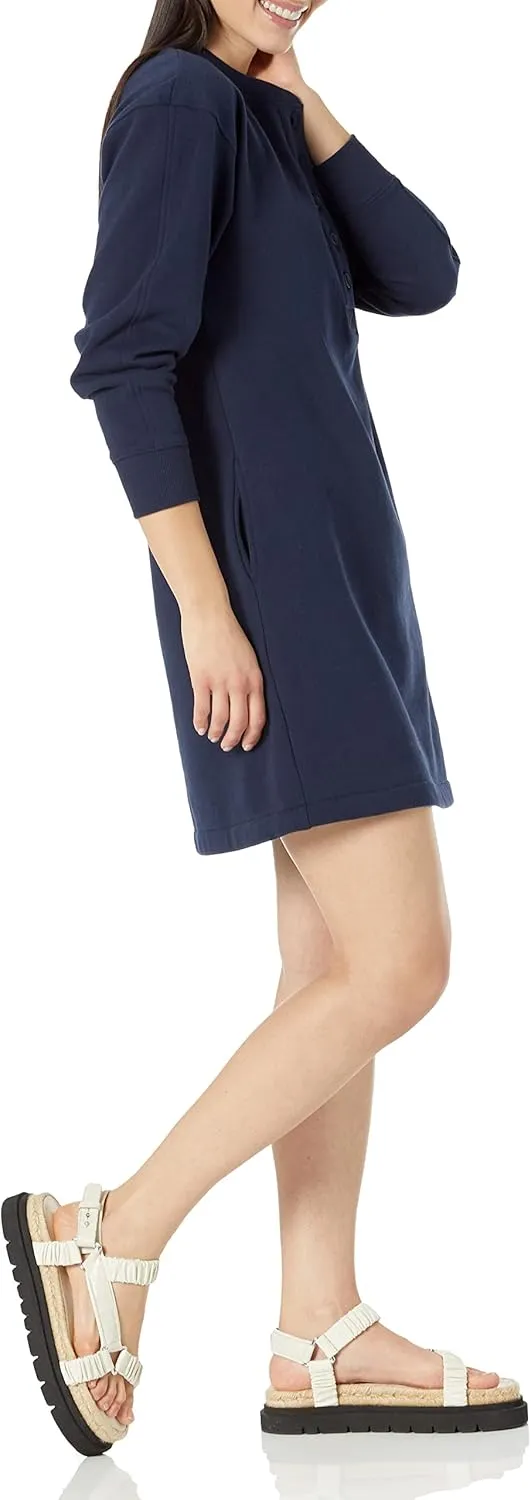 Amazon Essentials Women's Knit Henley Sweatshirt Dress (Available in Plus Size)
