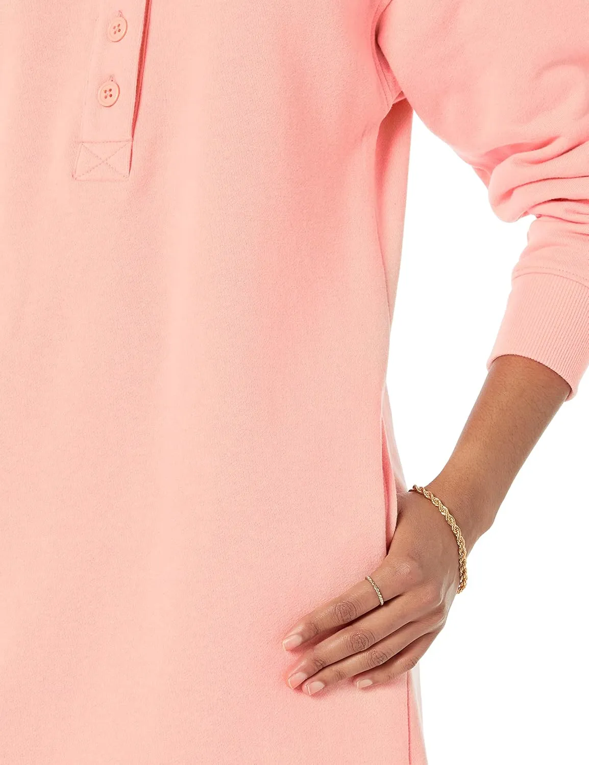 Amazon Essentials Women's Knit Henley Sweatshirt Dress (Available in Plus Size)