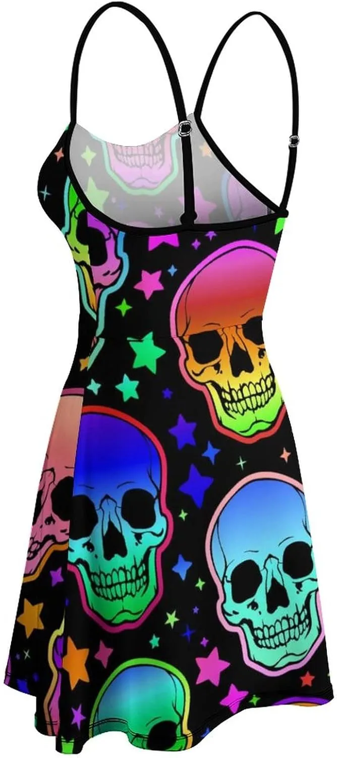 AMRANDOM Women's 2023 Summer Casual Sleeveless Crew Neck Beach Dress