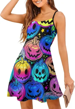 AMRANDOM Women's 2023 Summer Casual Sleeveless Crew Neck Beach Dress