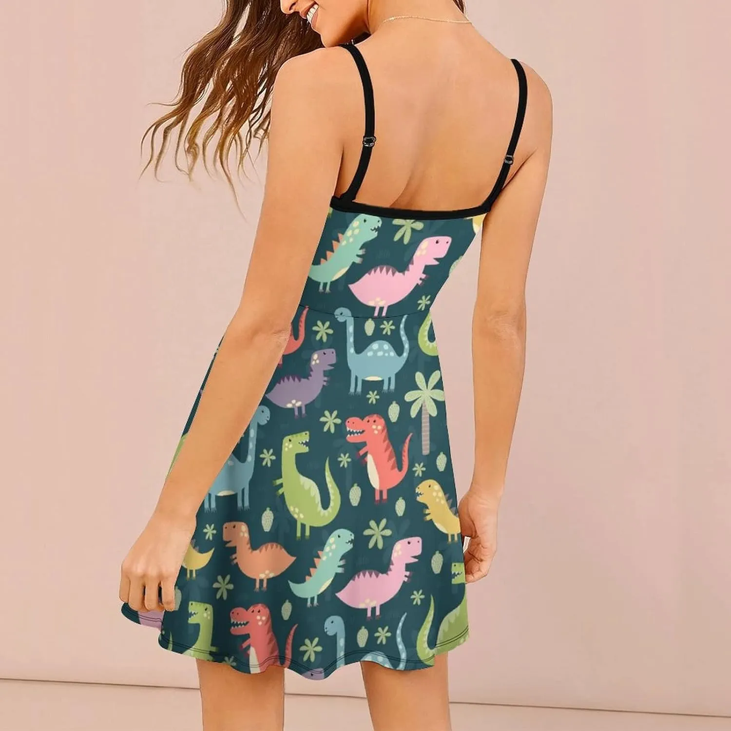 AMRANDOM Women's 2023 Summer Casual Sleeveless Crew Neck Beach Dress