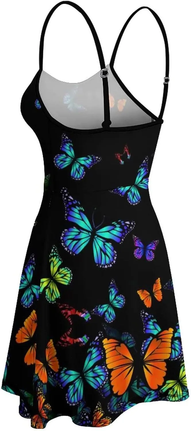 AMRANDOM Women's 2023 Summer Casual Sleeveless Crew Neck Beach Dress