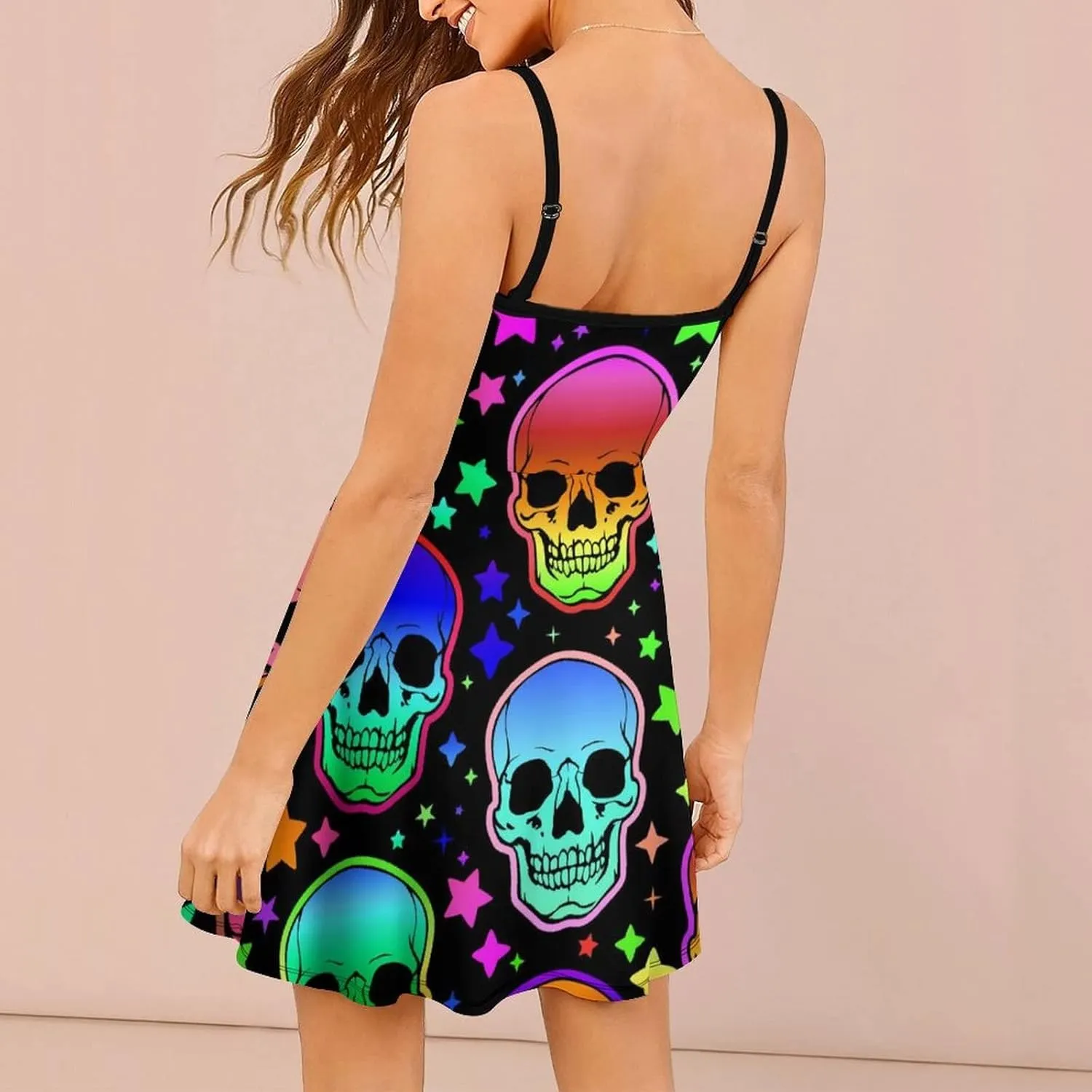 AMRANDOM Women's 2023 Summer Casual Sleeveless Crew Neck Beach Dress