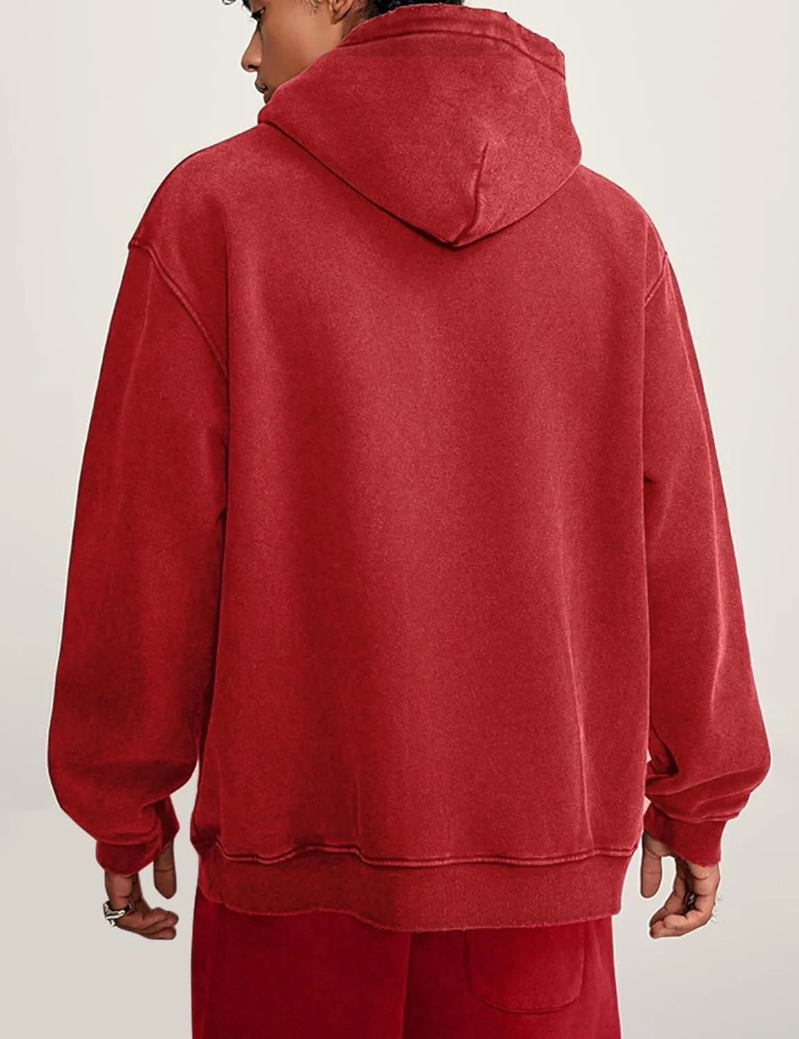 Arssm Mens Oversized Hoodie Acid Wash Pullover Vintage Cotton Heavyweight Sweatshirt Fleece Hoodie Men Streetwear