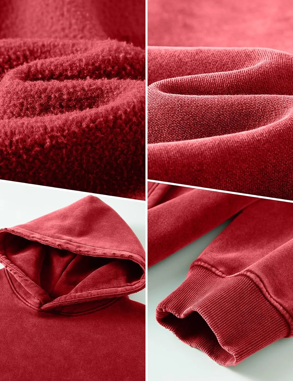 Arssm Mens Oversized Hoodie Acid Wash Pullover Vintage Cotton Heavyweight Sweatshirt Fleece Hoodie Men Streetwear