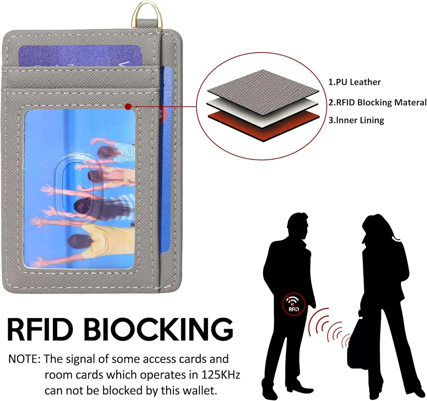 Badiya Credit Card Holder Slim Minimalist Wallet, Front Pocket Purse RFID Blocking Wallet Compact Card Case with ID Window for Women & Men