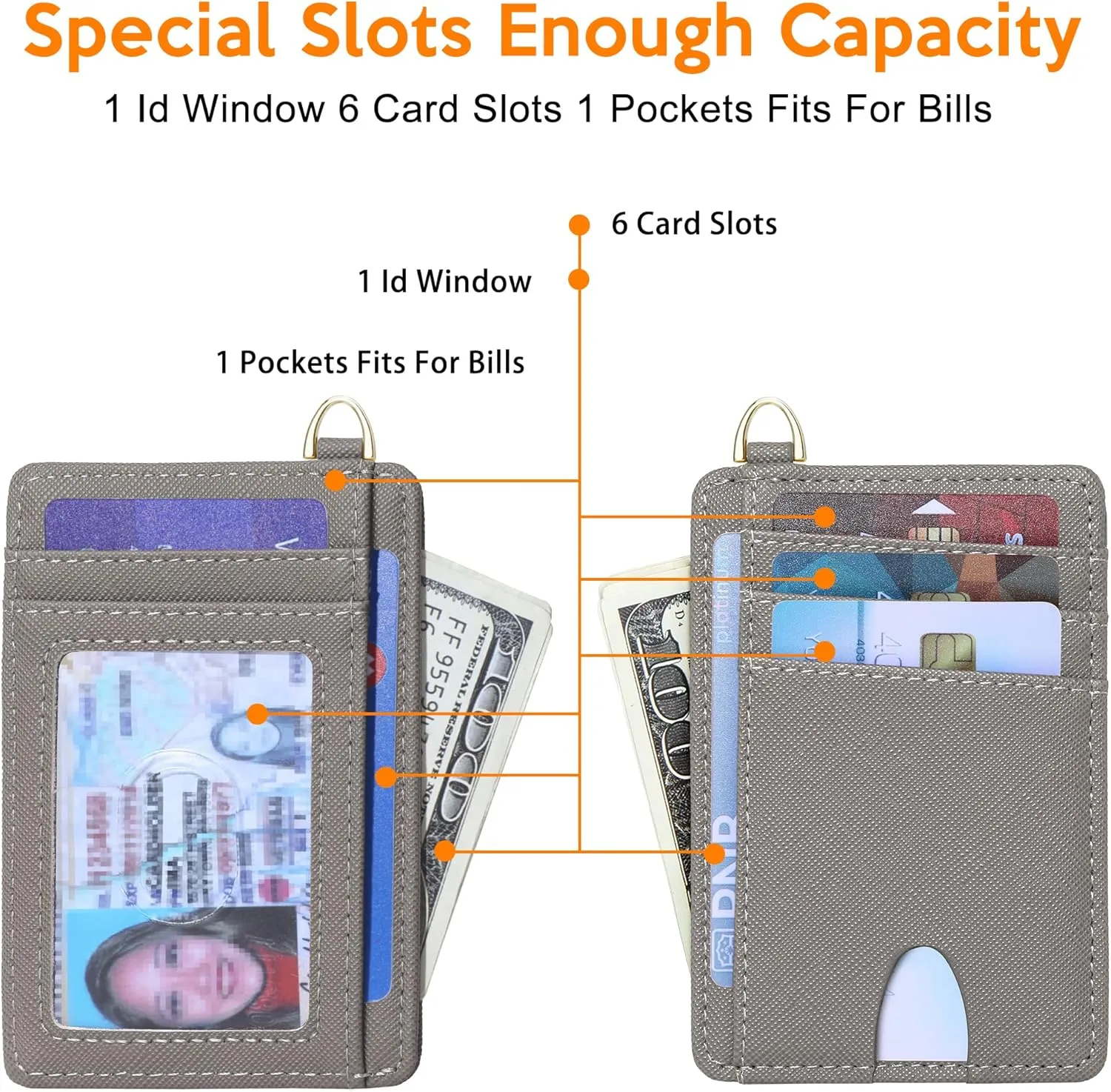 Badiya Credit Card Holder Slim Minimalist Wallet, Front Pocket Purse RFID Blocking Wallet Compact Card Case with ID Window for Women & Men