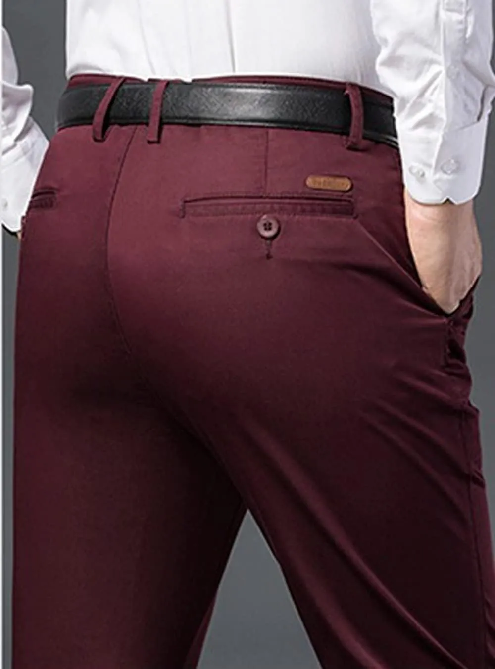 Banana Bucket Mens Slim Fit Dress Pants Khaki Skinny Stretch Chino Pants Casual Flat Front Business Trousers with Pockets