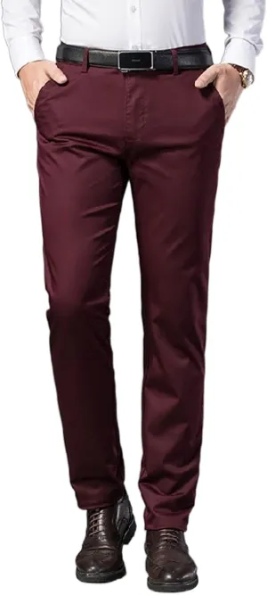 Banana Bucket Mens Slim Fit Dress Pants Khaki Skinny Stretch Chino Pants Casual Flat Front Business Trousers with Pockets