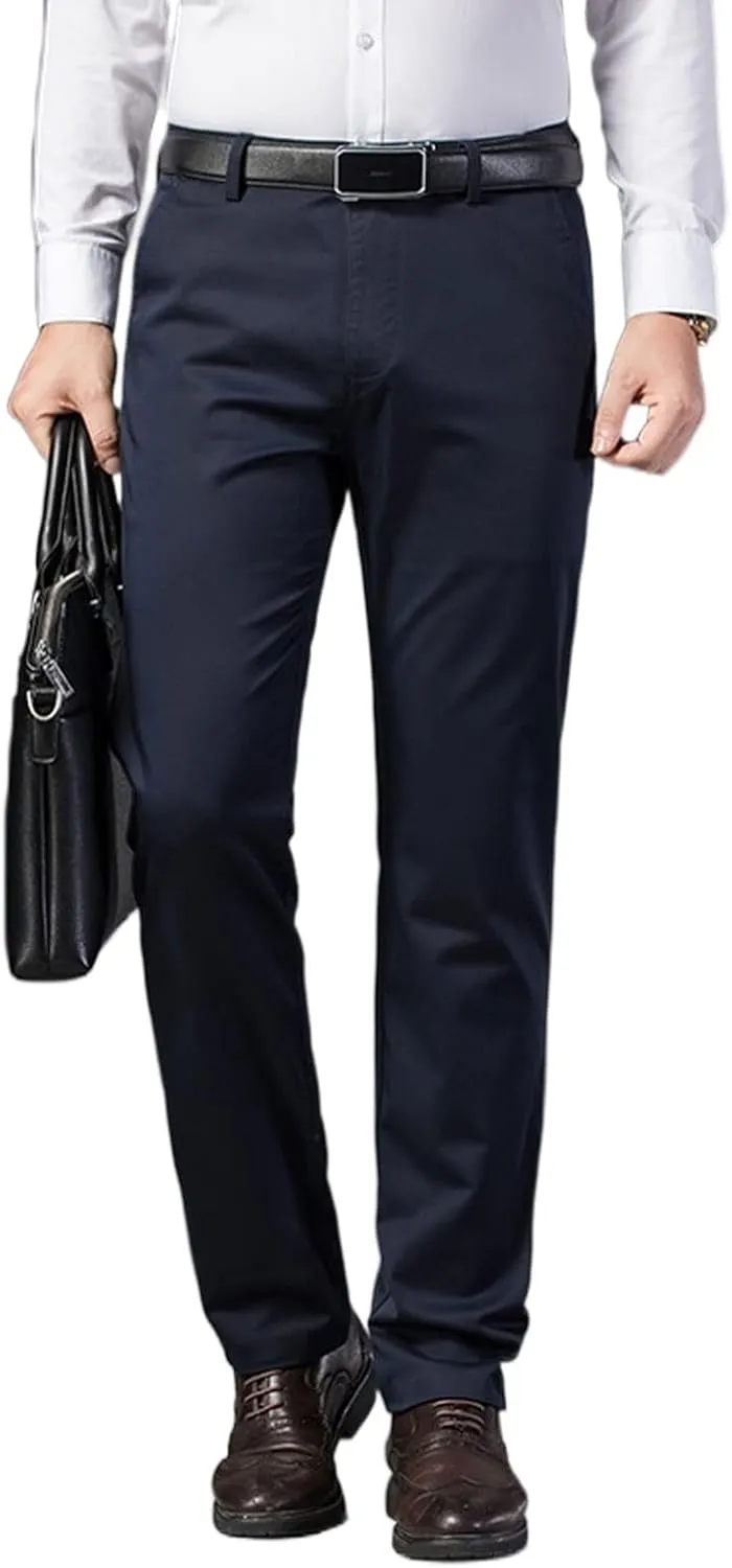 Banana Bucket Mens Slim Fit Dress Pants Khaki Skinny Stretch Chino Pants Casual Flat Front Business Trousers with Pockets