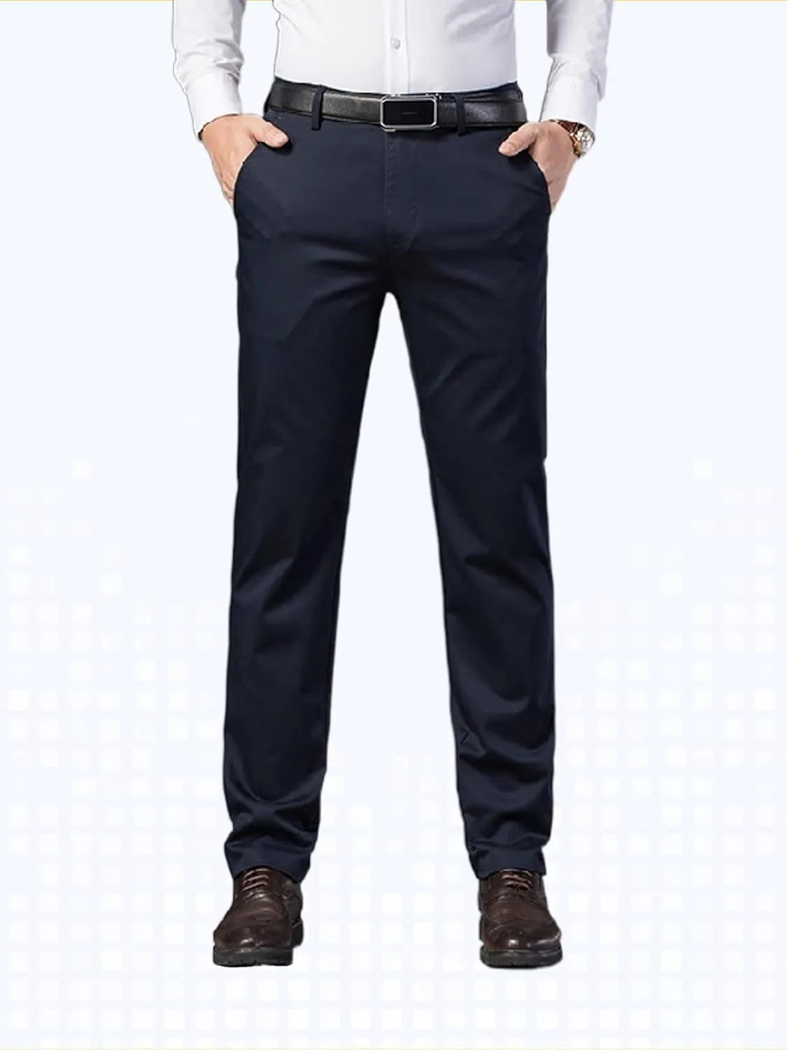 Banana Bucket Mens Slim Fit Dress Pants Khaki Skinny Stretch Chino Pants Casual Flat Front Business Trousers with Pockets