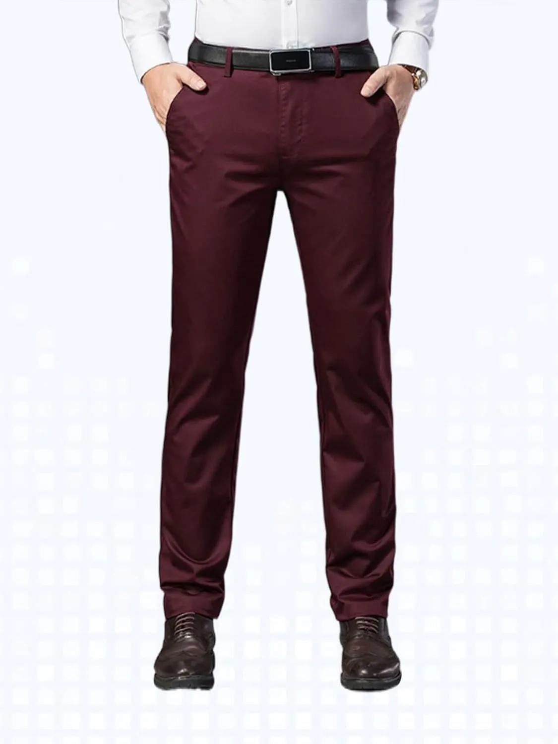 Banana Bucket Mens Slim Fit Dress Pants Khaki Skinny Stretch Chino Pants Casual Flat Front Business Trousers with Pockets