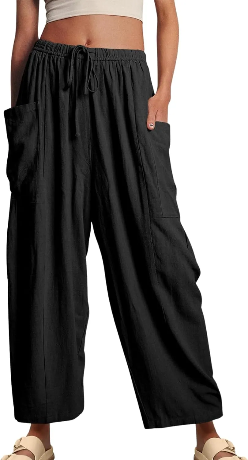 Beach Pants for Women Harem Elastic Waist Multiple Colors Ideal for Beach Vacations and Summer Festivals