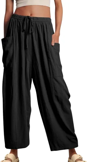Beach Pants for Women Harem Elastic Waist Multiple Colors Ideal for Beach Vacations and Summer Festivals