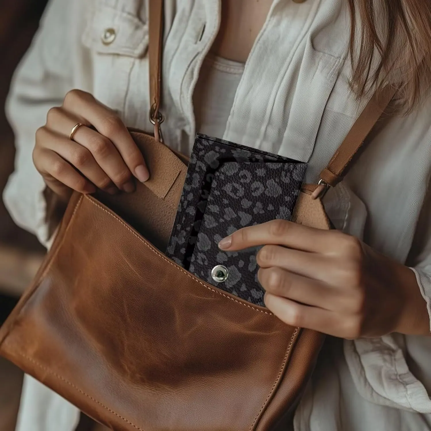 Black Wallet for Womens Casual Lightweight Cash Purse Card Bag with Metal Snap Button for Ladies Girls Fashion Water Resistant Leather Clutch Bag Travel Business Shop Small Satchel