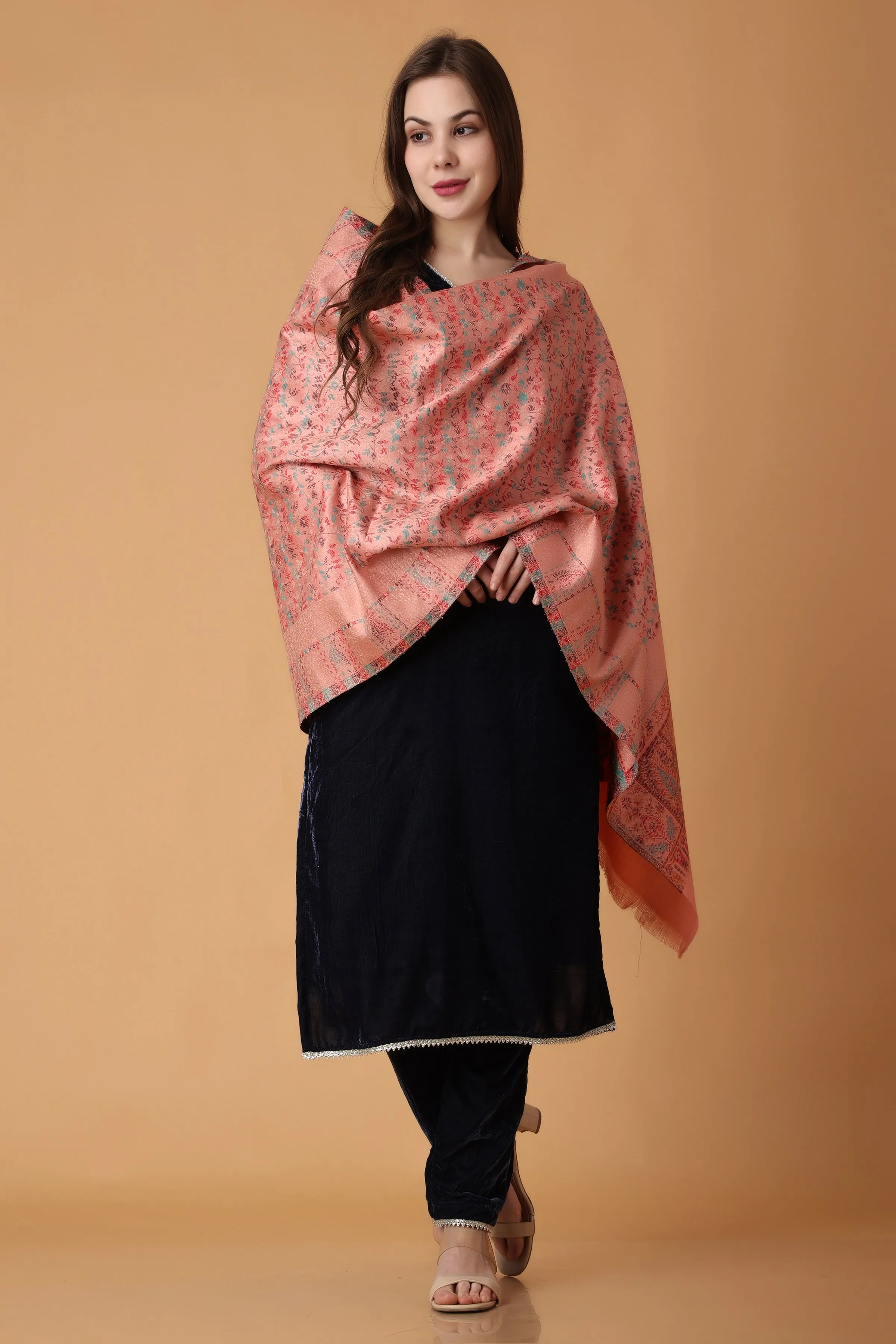 Blazing Blue Velvet Suit with Shawl