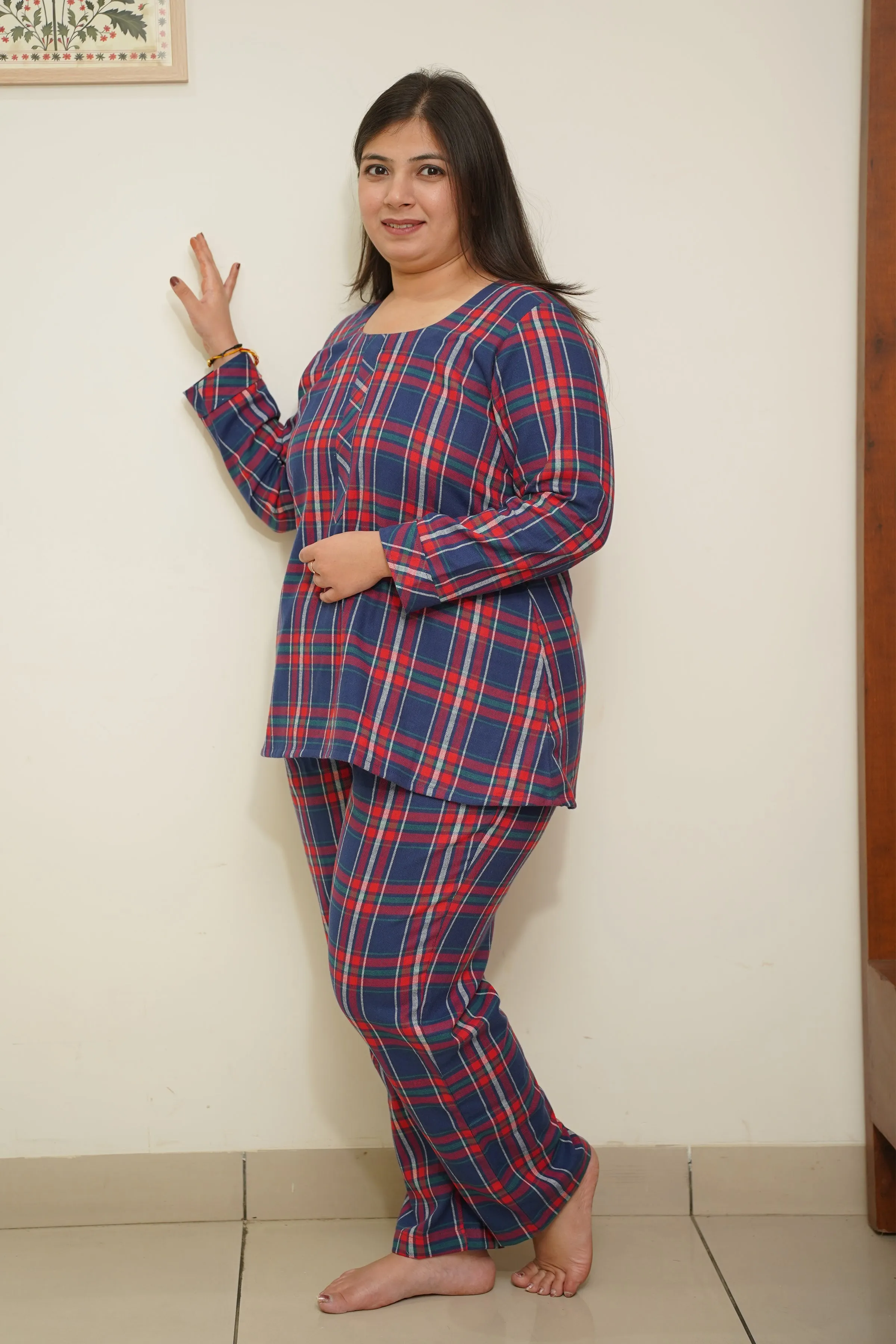 Blue Berry Woollen Night Suit