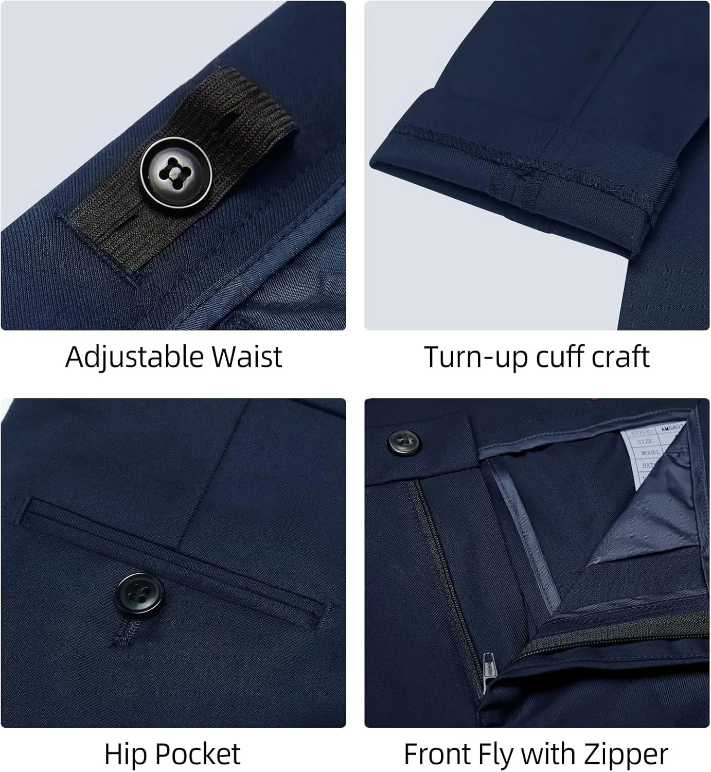 Boys' 6-Piece Formal Slim Fit Suit Set, Vest, Pants, Dress Shirt, Tie, Pocket Square, and Bow Tie