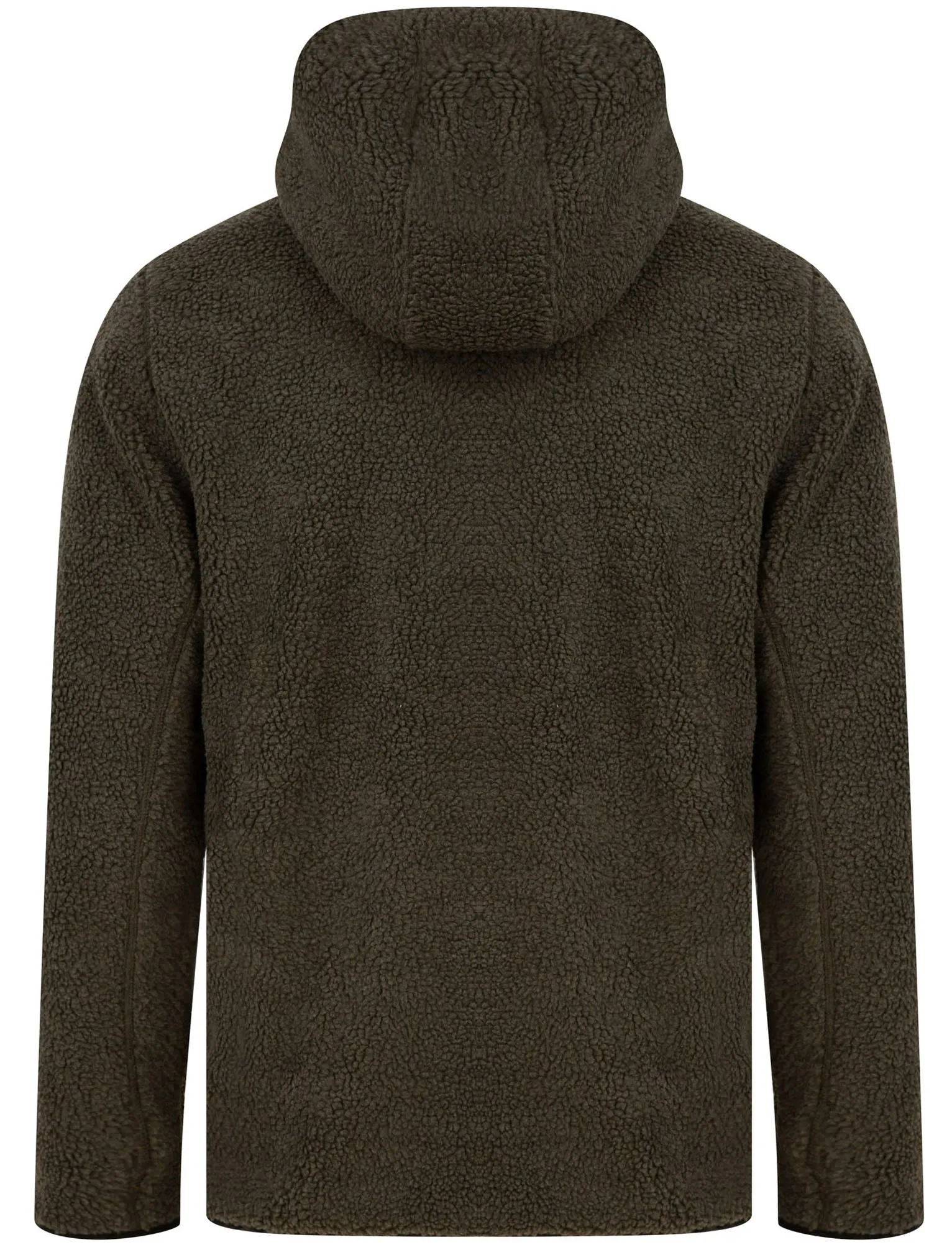 Brewer Teddy Borg Fleece Zip Through Hoody In Dusty Olive - Tokyo Laundry