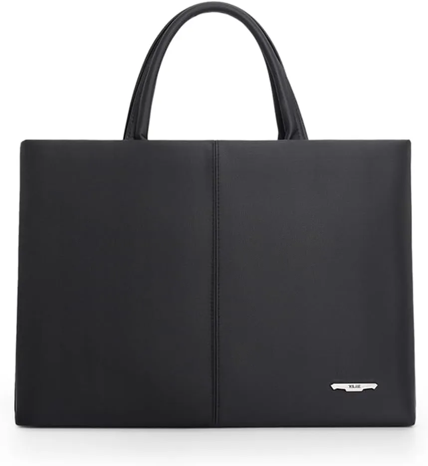 Briefcases for Men Canvas Tote Bag 14 Inches Laptop Case Large Work Bags Office Messenger File Portfolio Waterproof Simple