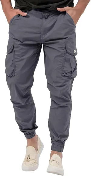 Cargo Pants for Men High Street Leisure Loose Sports Running Solid Color Lace Up Cargo Pants Sweater Men's Jogger