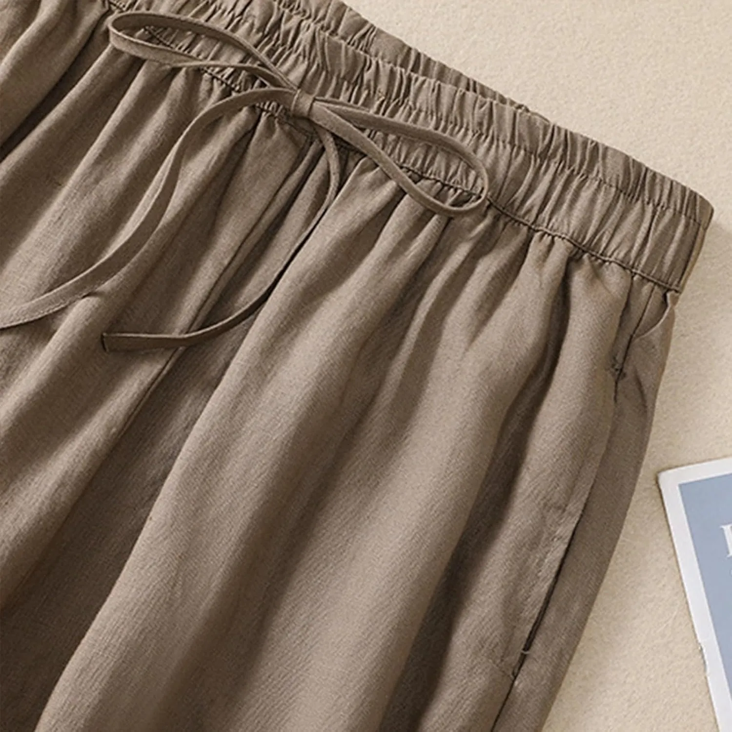 Cargo Pants Women, 2025 Peasant Pants Casual Linen Straight Leg Cotton Wide