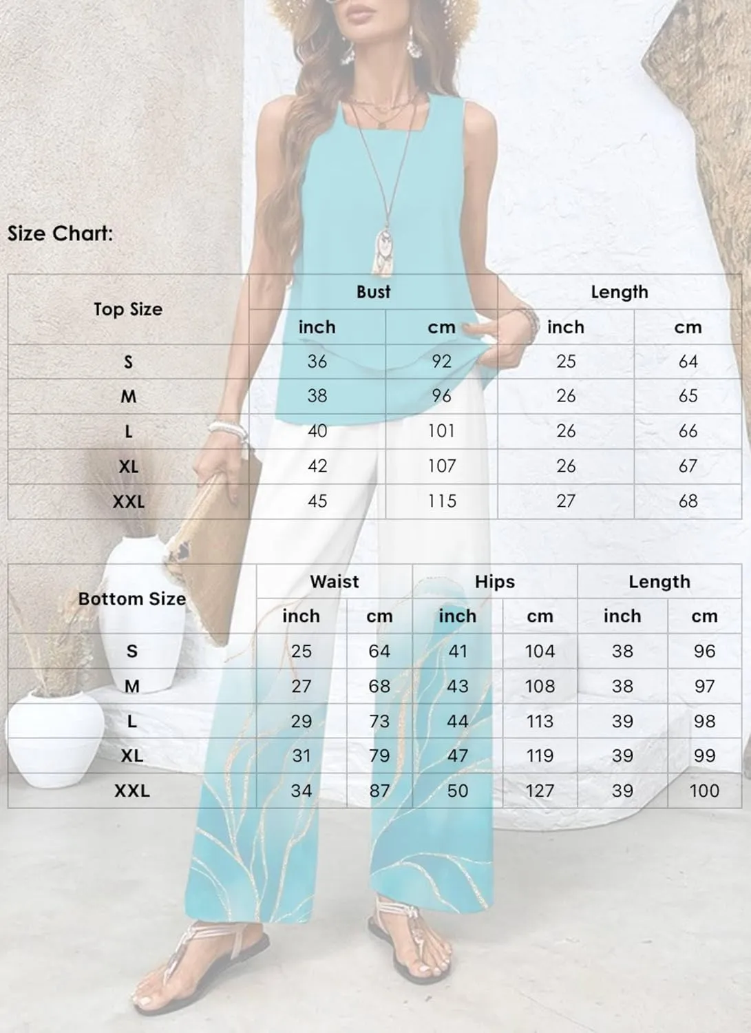 Casual 2 Piece Outfits Lounge Layered Green Plain Daily 2025 Sleeveless Matching Sets Square Neck and Flower Print Pants
