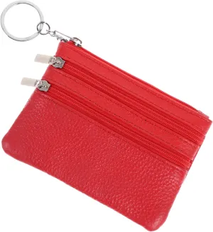 Coin Purse Cowhide Key Bag with Cardholder Wallet Wallet Key Ring Coin Pouch