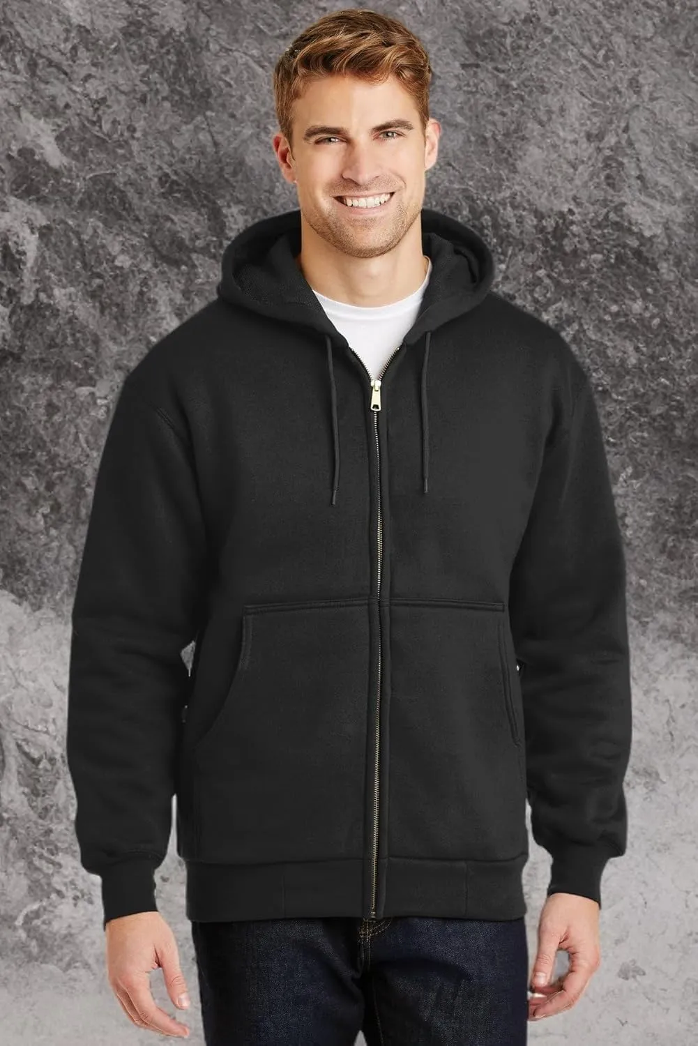 Cornerstone Men's Heavyweight Thermal Full-Zip Sweatshirt