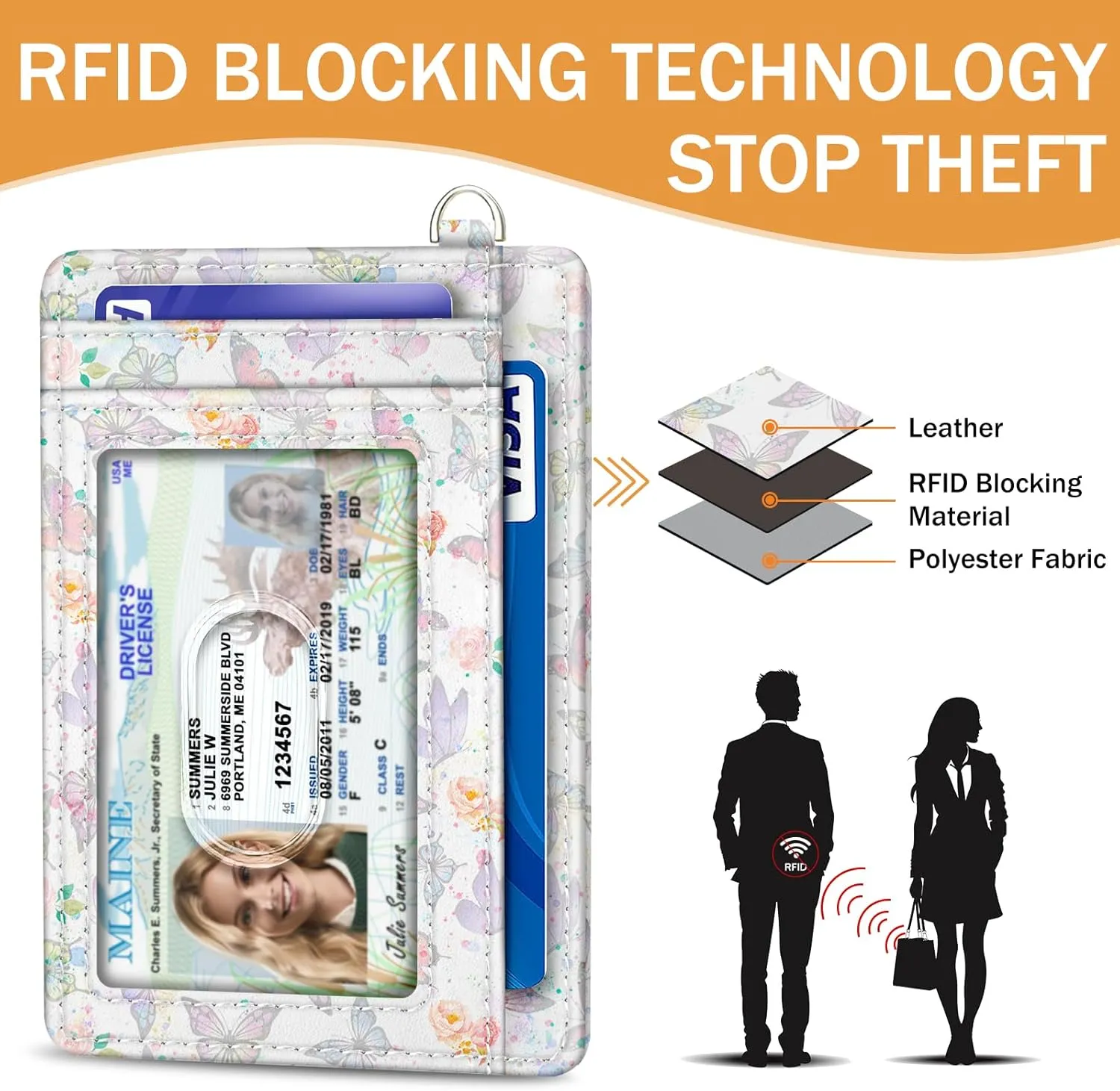 Credit Card Holder Slim Wallet, Be Kind Sunflower RFID Wallet Women Front Pocket Small Card Holder Travel Funny Cute Thin Card Case ID Window PU Leather RFID Blocking Card Organizer Gift