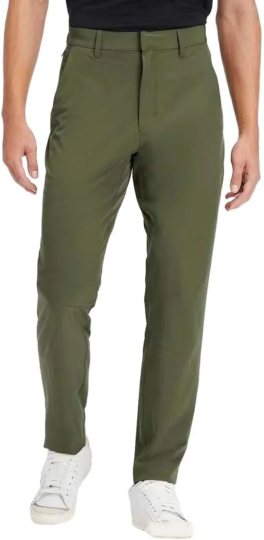 CRNTCEM Summer Golf Pants for Men Straight Leg Business Casual Hiking Travel Pants Tapered Leg Flat Front Formal Dress Pants