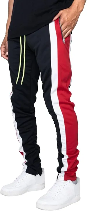 DGHM-JLMY Mens Side Stripe Track Pants Casual Drawstring Waist Ankle Zipper Trousers Slim Fit Stretch Joggers Sweatpants
