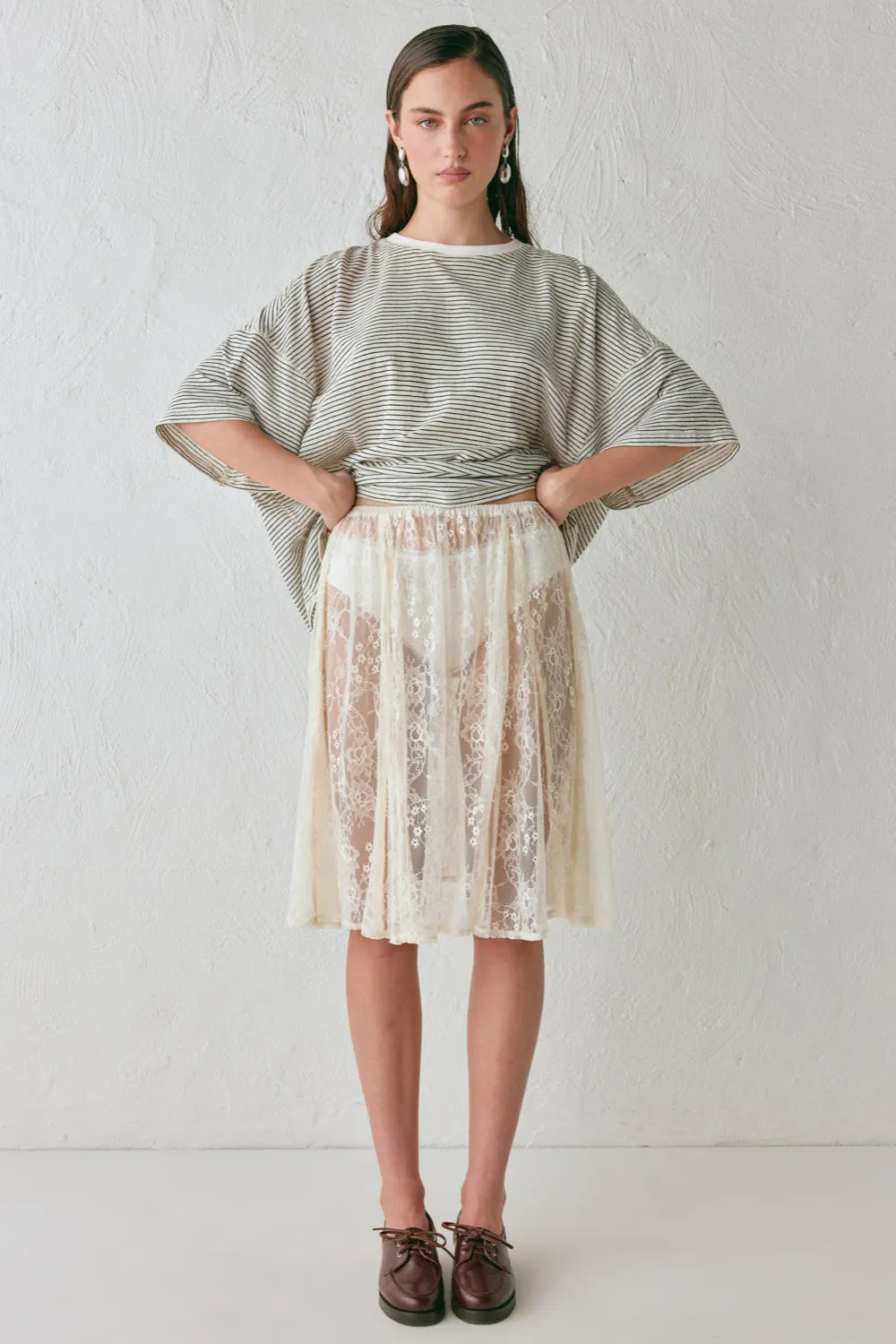 Dorit Lace Midi Skirt Cream
