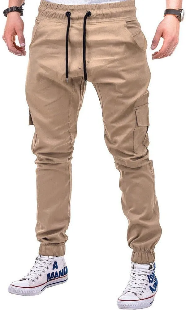 Drawstring Pant Fashion Men's Sport Pure Color Bandage Casual Loose Sweatpants