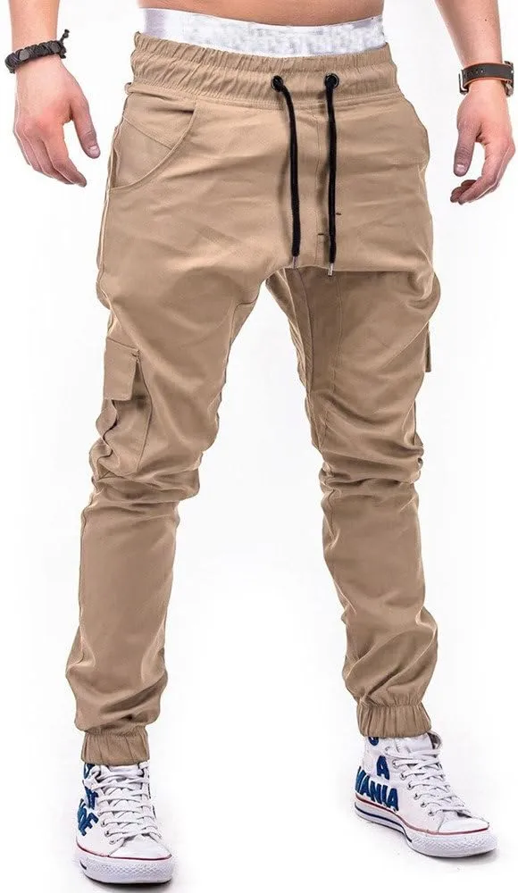 Drawstring Pant Fashion Men's Sport Pure Color Bandage Casual Loose Sweatpants