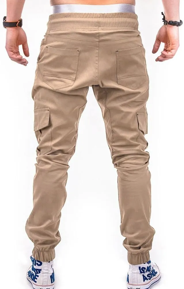 Drawstring Pant Fashion Men's Sport Pure Color Bandage Casual Loose Sweatpants