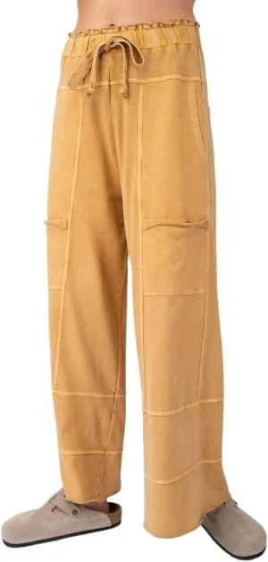 Easel Lazy Days Mineral Washed Wide Leg Pants