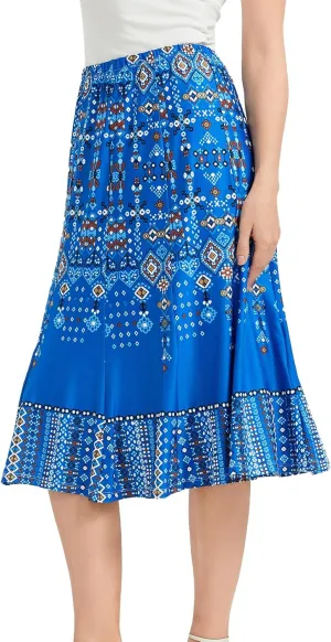 Elegant Floral Print High Waist Pleated Bell Maxi Dress for Women - Midlife Chic Slimming Midi-Length Summer Casual