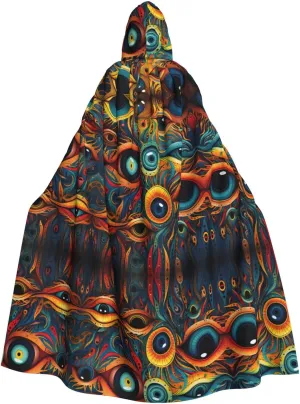 Eyes 2 Print Unisex Hooded Halloween Christmas Cloak Costumes Party Cape, Cosplay Witch Cape