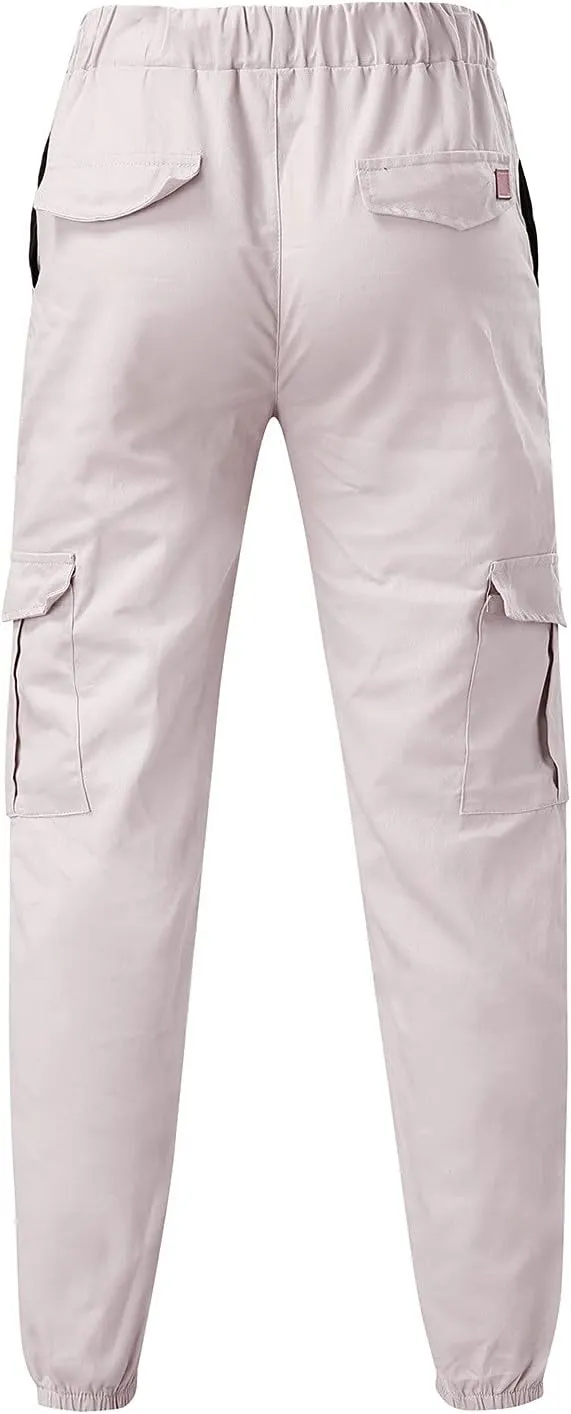 Fashion Cargo Sweatpants for Men Big and Tall Slim Fit Pencil Tapered Trousers Drawstring Stretch Comfy Jogger Sweat Pants
